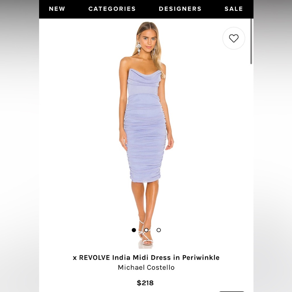 Michael Costello x REVOLVE India Midi Dress in Periwinkle NWT Size XS